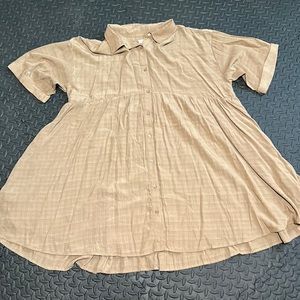 Oversized tan dress. Never worn, but super cute and lightweight.